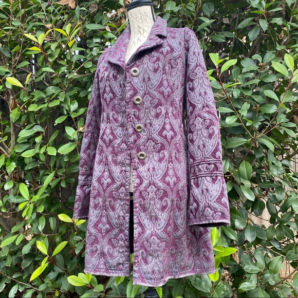 Brocade Tapestry Coat Purple 